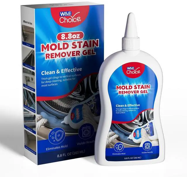 Main image of Stain Remover Gel Cleaner for Shower, Bathroom Tile Grout and Caulk - Heavy Duty Cleaner for Front Load Washing Machine Rubber Seal - No Scrubbing Gel Formula, 8.8 Fl Oz