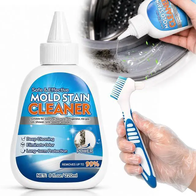 Main image of Mold Stain Remover Gel, 8 Fl Oz Heavy-Duty Thick Gel Formula for Washing Machine Seal, Front Load Washer Gasket, Bathroom Grout, Shower, Silicone Caulk, Tile & Sink Cleaner