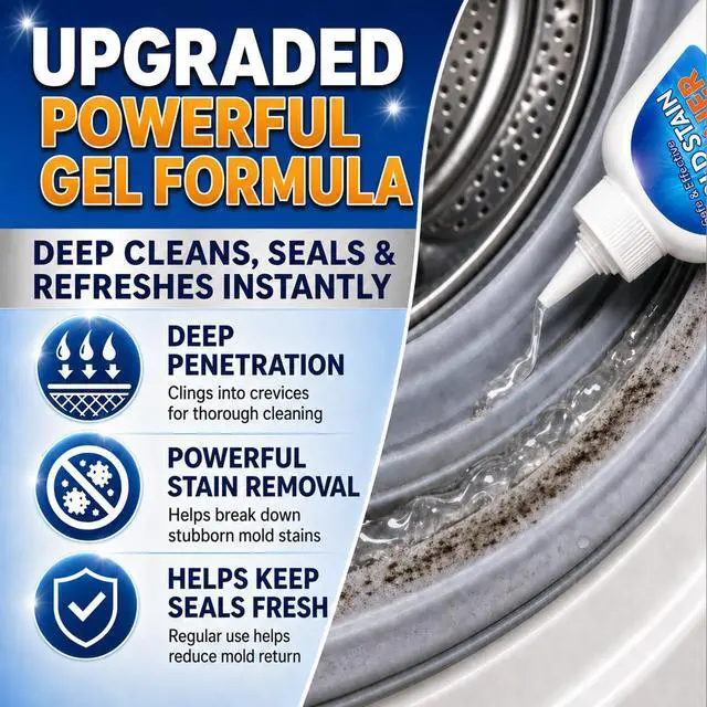 Alt view image 2 of 7 - Mold Stain Remover Gel, 8 Fl Oz Heavy-Duty Thick Gel Formula for Washing Machine Seal, Front Load Washer Gasket, Bathroom Grout, Shower, Silicone Caulk, Tile & Sink Cleaner