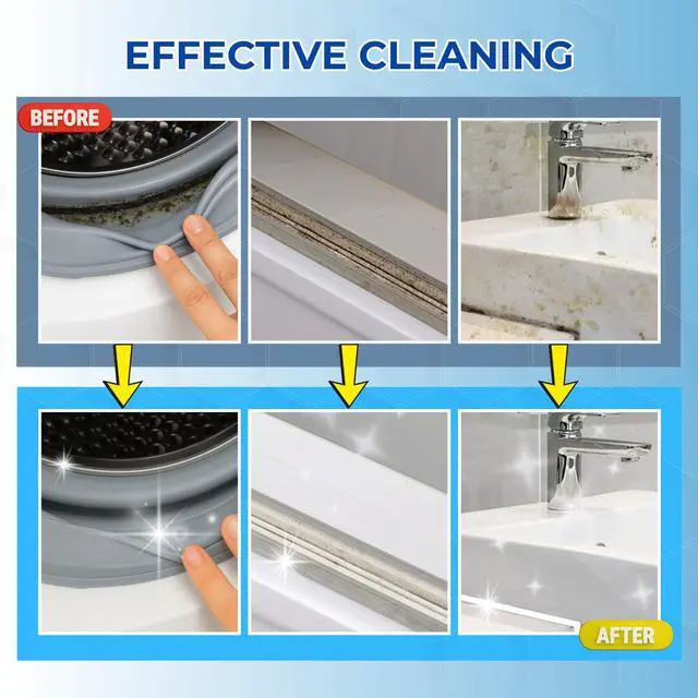 Alt view image 3 of 6 - Mold Stain Remover Gel 8 Fl Oz, Household Grout Surface Cleaner, Cleaning Gel for Washing Machine, Refrigerator Strips, Tiles, Bathroom Kitchen Sinks, Damp Areas