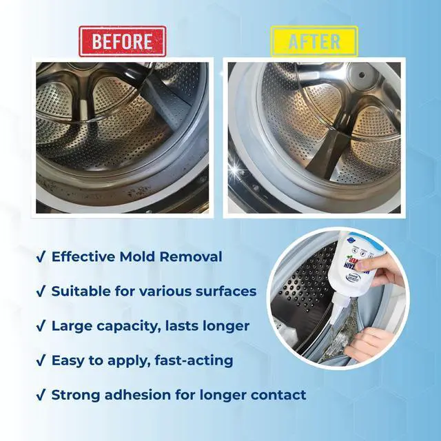 Alt view image 4 of 6 - Mold Stain Remover Gel 8 Fl Oz, Household Grout Surface Cleaner, Cleaning Gel for Washing Machine, Refrigerator Strips, Tiles, Bathroom Kitchen Sinks, Damp Areas