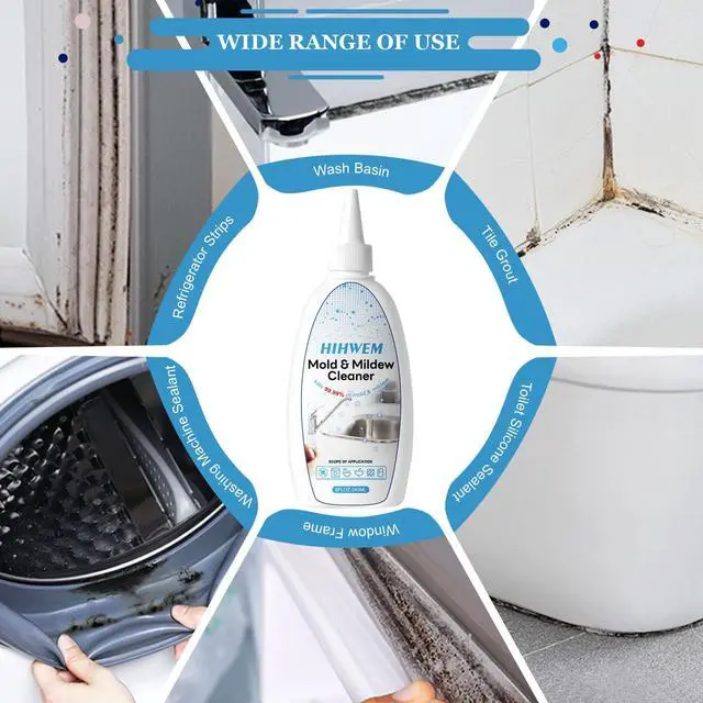 Alt view image 2 of 6 - Mold Mildew Remover Gel Washing Machine Cleaner Grout Cleaner Household Stain Remover Gel for Home Sink Kitchen Showers 8 fl.oz