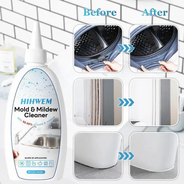 Alt view image 3 of 6 - Mold Mildew Remover Gel Washing Machine Cleaner Grout Cleaner Household Stain Remover Gel for Home Sink Kitchen Showers 8 fl.oz