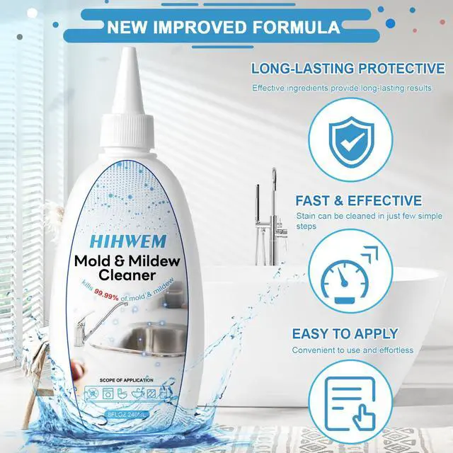 Alt view image 4 of 6 - Mold Mildew Remover Gel Washing Machine Cleaner Grout Cleaner Household Stain Remover Gel for Home Sink Kitchen Showers 8 fl.oz