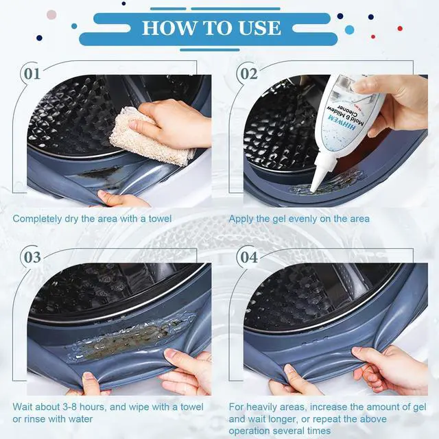 Alt view image 5 of 6 - Mold Mildew Remover Gel Washing Machine Cleaner Grout Cleaner Household Stain Remover Gel for Home Sink Kitchen Showers 8 fl.oz
