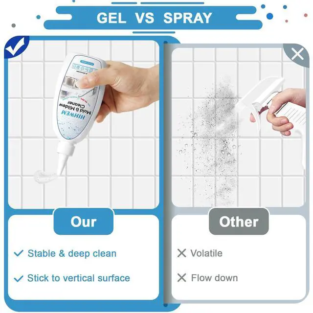Alt view image 6 of 6 - Mold Mildew Remover Gel Washing Machine Cleaner Grout Cleaner Household Stain Remover Gel for Home Sink Kitchen Showers 8 fl.oz