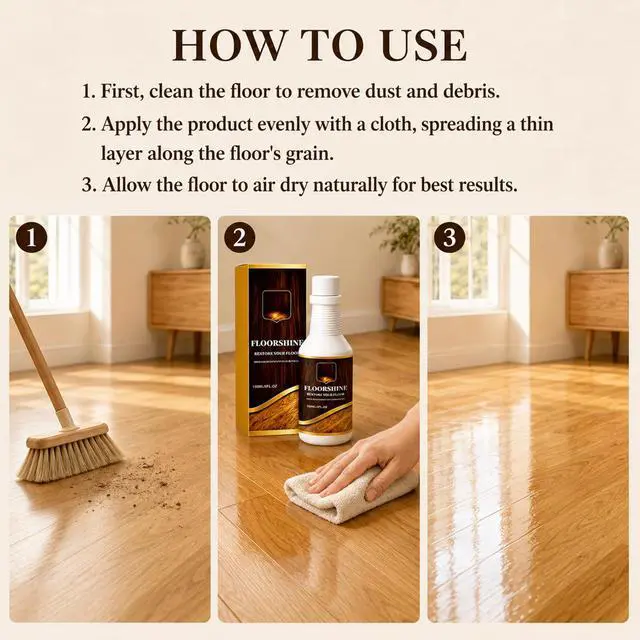 Alt view image 6 of 7 - 2026 New Professional Wood Floor Restorer, Wood Surface Care Liquid for Hardwood Laminate Floors & Wooden Furniture, Daily Surface Maintenance Agent, 150ml Per Bottle, 2 Pack