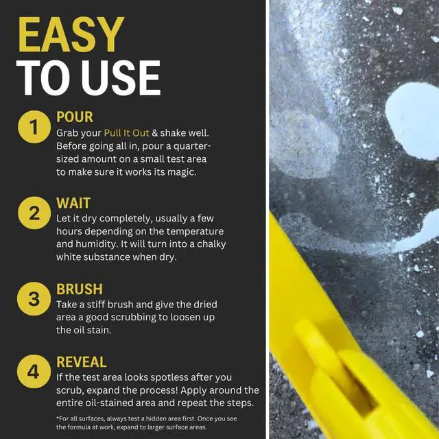 Alt view image 4 of 6 - !Concrete Oil Stain Remover: Pull It Out Removes and Cleans Oils, Greases from Garage Floors & Driveways 32 Fl Oz