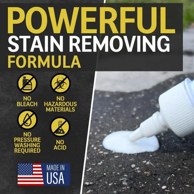 Alt view image 5 of 6 - !Concrete Oil Stain Remover: Pull It Out Removes and Cleans Oils, Greases from Garage Floors & Driveways 32 Fl Oz