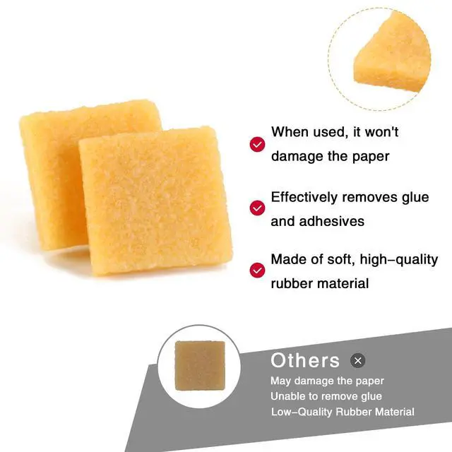 Alt view image 3 of 7 - 4 Pcs Glue and Residue Eraser Rubber Cement Cleaner for Removing Adhesive and Residues from Paper Plastic and More
