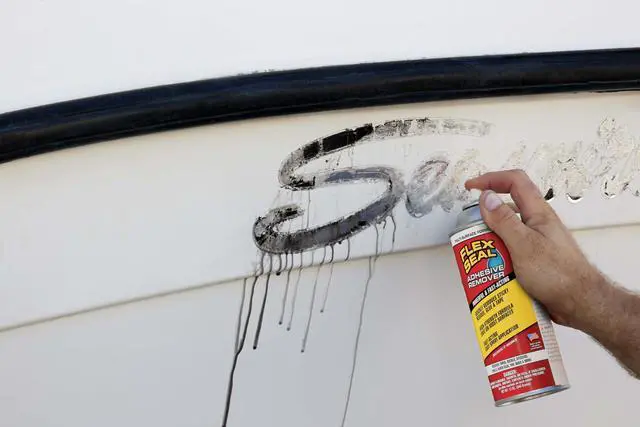 Alt view image 6 of 7 - Adhesive Remover Spray, Heavy Duty Multi-Surface Residue Cleaner for Stickers, Labels, Decals, Tape & Super Glue; Safe on Glass, Plastic, Metal, Painted Finishes, Sealed Wood, 5 oz, 1-Pack