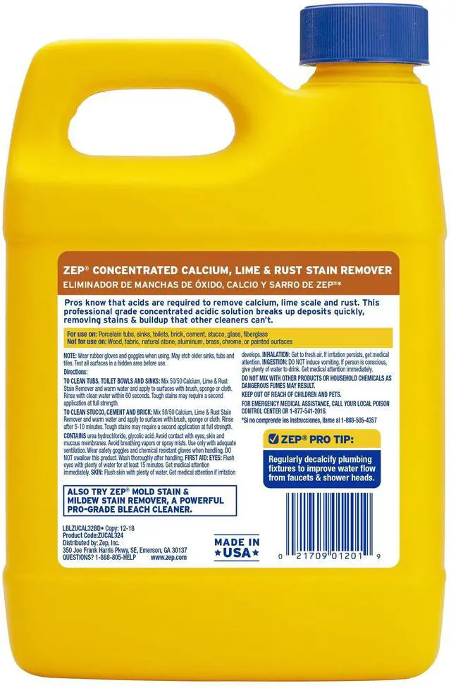 Alt view image 2 of 2 - Enforcer ZUCAL32 32-Ounce Zep Calcium Lime and Rust Remover