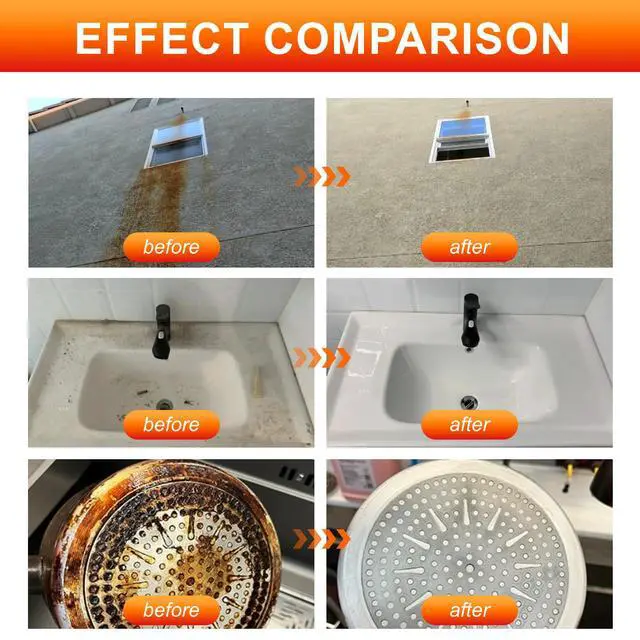 Alt view image 5 of 7 - Rust Remover Powder| Rust Remover for Concrete | Indoor Outdoor Surfaces | Quickly Removes Rust Stains | Safe to use | Non-Corrosive | for Concrete Cement Surfaces (16 Ounces)