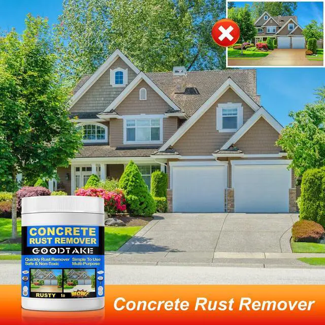 Alt view image 2 of 7 - Rust Remover Powder| Rust Remover for Concrete | Indoor Outdoor Surfaces | Quickly Removes Rust Stains | Safe to use | Non-Corrosive | for Concrete Cement Surfaces (16 Ounces)
