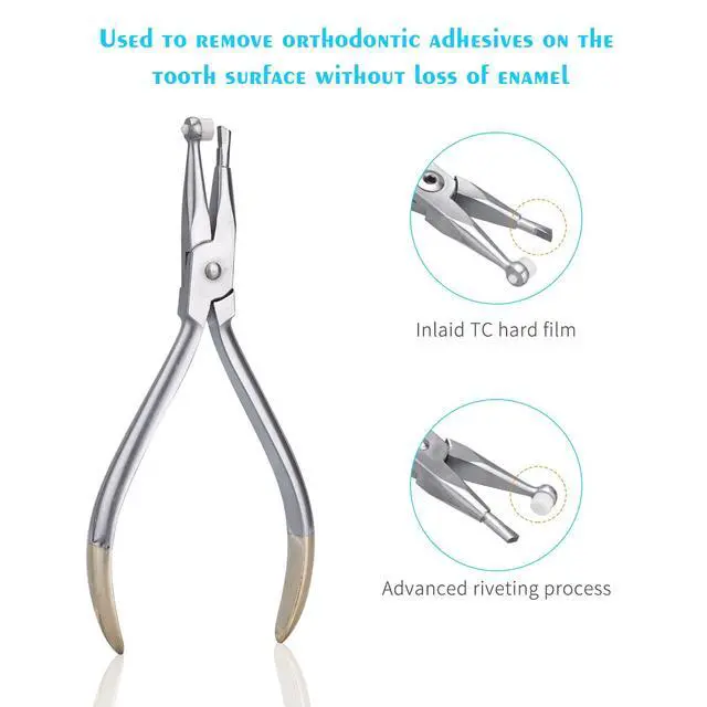 Alt view image 2 of 6 - Dental Adhesive Removing Pliers - Orthodontic Cement Remover Pliers Braces Glue Bonding Remover Tool