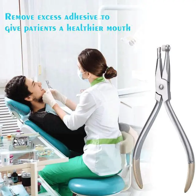 Alt view image 6 of 6 - Dental Adhesive Removing Pliers - Orthodontic Cement Remover Pliers Braces Glue Bonding Remover Tool