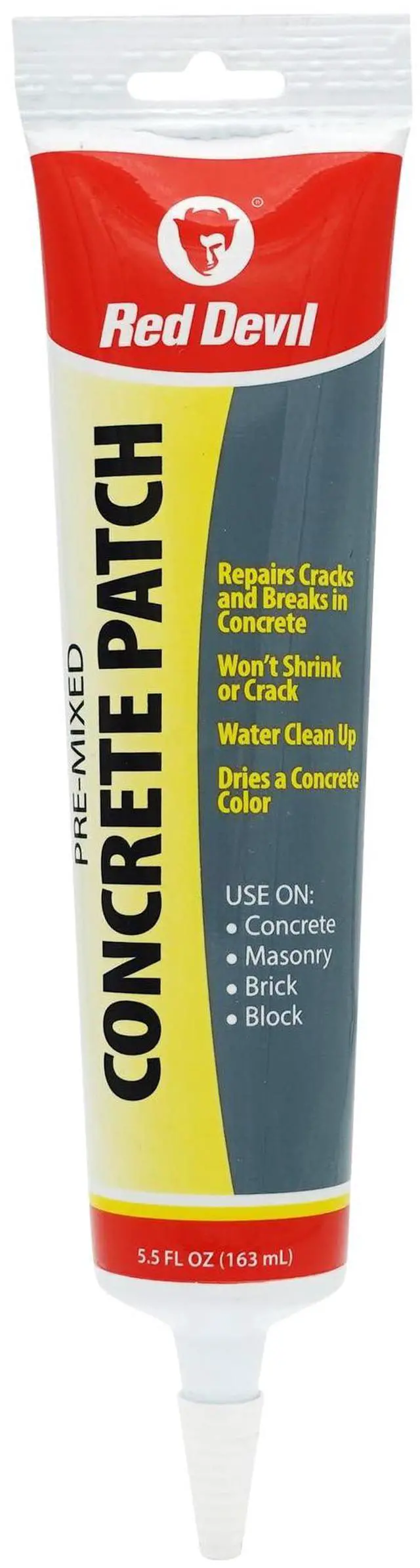 Main image of 0645 Concrete Repair Patch, Cement Crack Filler, 5.5 Oz Squeeze Tube, Pre-Mixed, Pack of 1, Gray, Made in USA