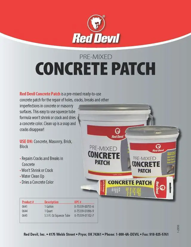 Alt view image 6 of 7 - 0645 Concrete Repair Patch, Cement Crack Filler, 5.5 Oz Squeeze Tube, Pre-Mixed, Pack of 1, Gray, Made in USA