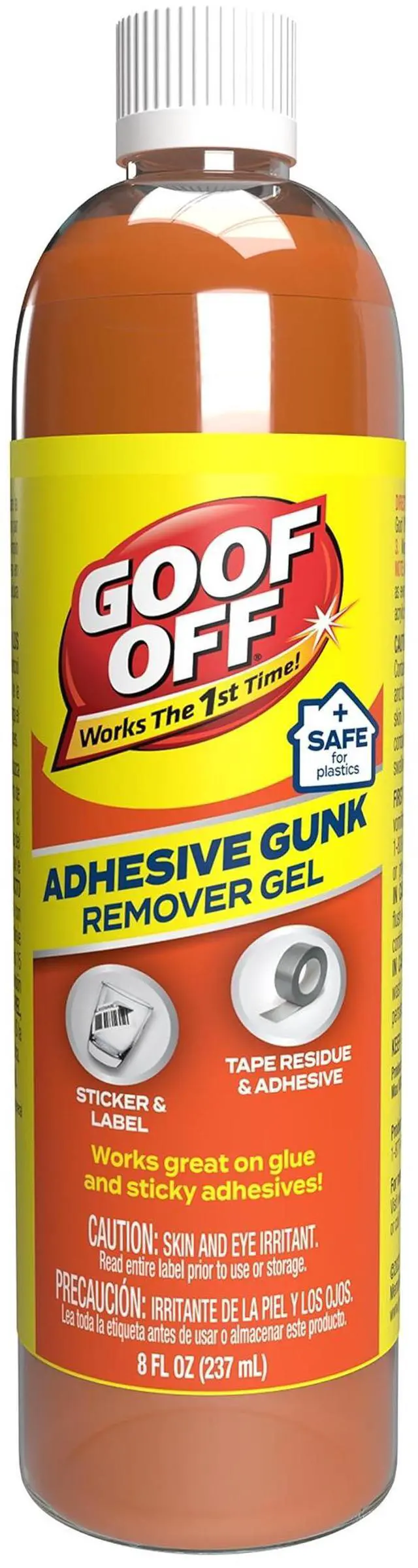 Main image of Adhesive Gunk Remover, 8 fl. oz., Removes Stickers, Glue, Labels, Tape Residue and Adhesive, Ideal for Hard Surfaces Like Metal, Glass and Non-Acrylic Plastic