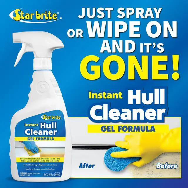 Alt view image 2 of 5 - Instant Hull Cleaner - 32 Oz Gel Spray - Easily Remove Stains, Scum Lines & Grime on Boat Hulls, Fiberglass, Plastic & Painted Surfaces - Easy to Use Formula (096132)