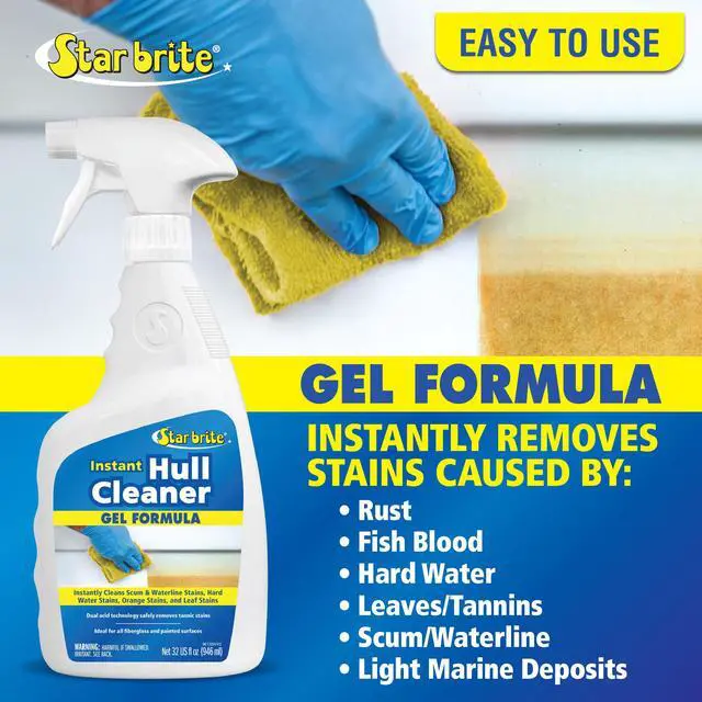 Alt view image 4 of 5 - Instant Hull Cleaner - 32 Oz Gel Spray - Easily Remove Stains, Scum Lines & Grime on Boat Hulls, Fiberglass, Plastic & Painted Surfaces - Easy to Use Formula (096132)