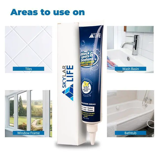 Alt view image 2 of 6 - Home Tiles and Sealant, Rubber Stain Whitnener Gel Apply on Silicone Caulk for Bathroom, Kitchen, Joint Sealant, Rubber