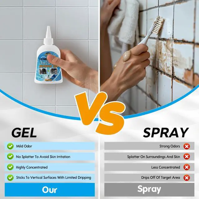 Alt view image 4 of 7 - Mold Stain Remover Gel,Washing Machine Cleaner Front Load Washer Gasket Mold Remover Home Stain Cleaner Cleaning Gel for Grout Caulk, Bathroom, Shower, Bathtub, Refrigerator Cleaning Solution 8 Fl Oz