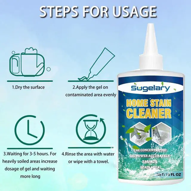 Alt view image 5 of 5 - Mold Stain Cleaner Gel, 10 fl oz Multi Home Stain Cleaning Gel for Washing Machine Seals, Fridge Gaskets, Tile Grout, Sink and Bathroom Use
