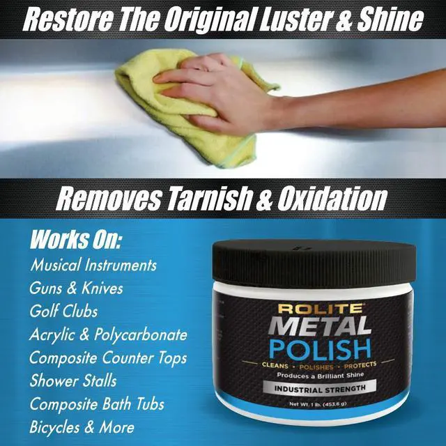 Alt view image 4 of 7 - Metal Polish Paste, 4.5 oz, Industrial Strength Scratch Remover & Cleaner for Aluminum, Chrome, Stainless Steel, Restores Shine to All Metals, Heavy-Duty Polishing Paste