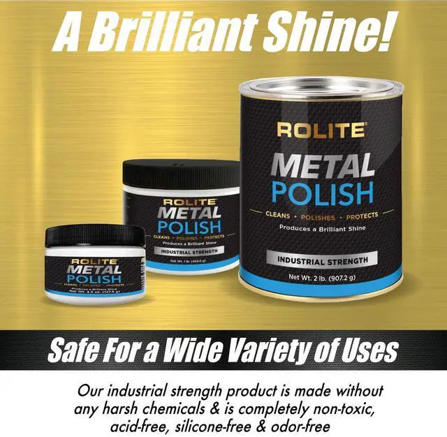 Alt view image 5 of 7 - Metal Polish Paste, 4.5 oz, Industrial Strength Scratch Remover & Cleaner for Aluminum, Chrome, Stainless Steel, Restores Shine to All Metals, Heavy-Duty Polishing Paste