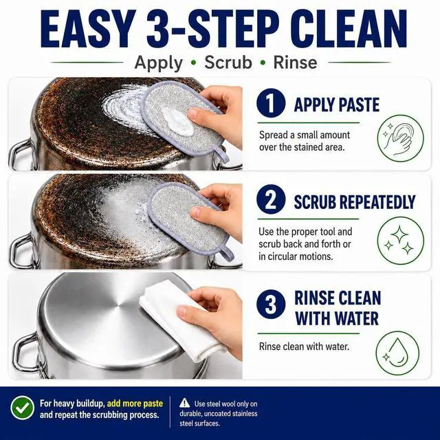 Alt view image 5 of 7 - Burnt Pan & Pot Bottom Cleaner Paste, Stainless Steel Cleaner