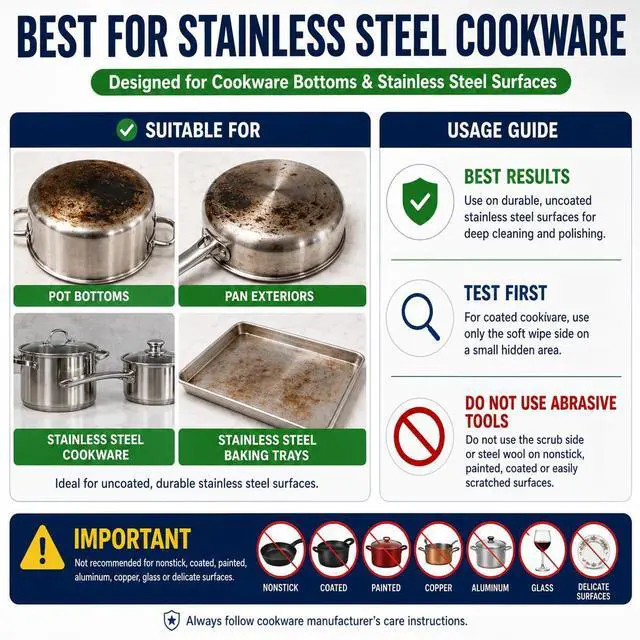 Alt view image 6 of 7 - Burnt Pan & Pot Bottom Cleaner Paste, Stainless Steel Cleaner