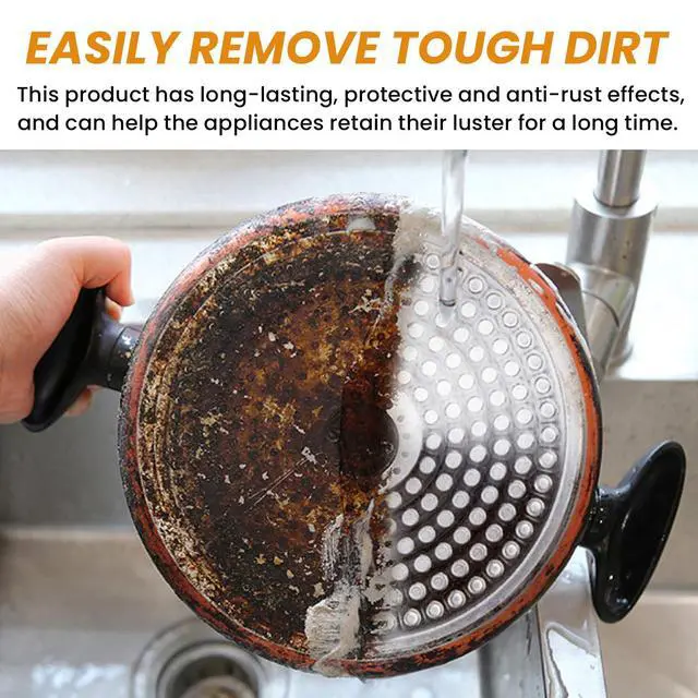 Alt view image 6 of 7 - Stainless Steel Scratch Remover for Appliances, Multi-Purpose Scratch Remover Paste for Oven, Sink, Fridge & Cookware, Cleans Grease, Scuffs & Restores Shine (1)