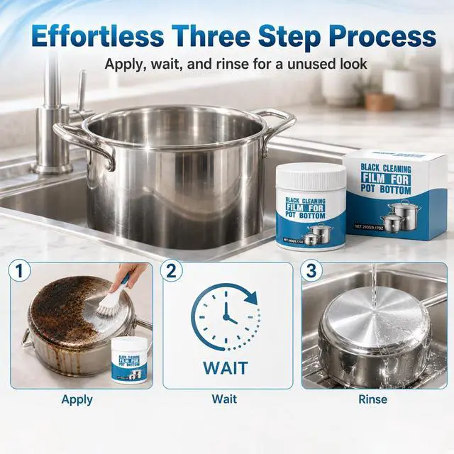 Alt view image 7 of 7 - Powerful Cookware Dlag Removal Paste,Pot Bottom Black Stain Sleaner,Stainless Steel Cleaner and Polishing Agent,Pot Bottom Multi-Purpose Pot Cleaner,Heavy-Duty Oil Stain Remover(260g)