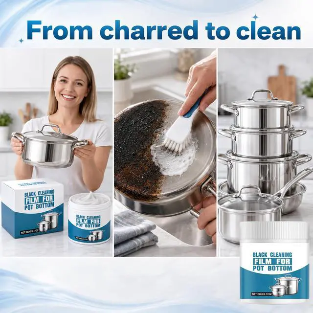 Alt view image 5 of 7 - Powerful Cookware Dlag Removal Paste,Pot Bottom Black Stain Sleaner,Stainless Steel Cleaner and Polishing Agent,Pot Bottom Multi-Purpose Pot Cleaner,Heavy-Duty Oil Stain Remover(260g)