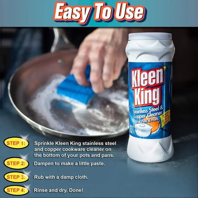 Alt view image 2 of 5 - Stainless Steel Cookware Cleaner and Copper Cleaner (14 oz, 1 Pack) Helps Remove Stains and Tarnish from Pots and Pans, Multi-Purpose Metal Cleaner, Powder Form