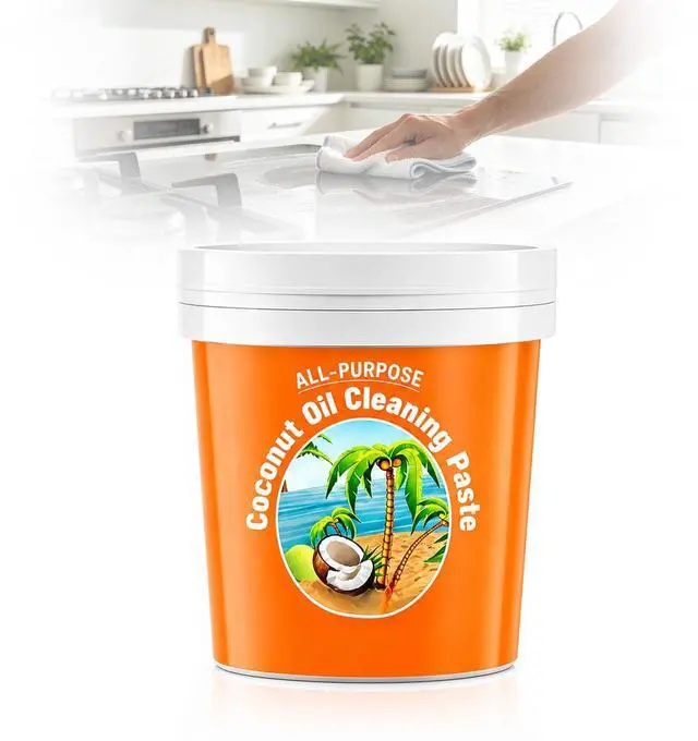 Main image of Multi-Purpose Coconut Oil Cleaning & Polishing Paste for Kitchen & Home, 260g All-Purpose Natural Cleaner, Stain Remover & Polish