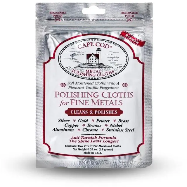 Main image of Polishing Cloths for Fine Metals | Jewelry Cleaner and Tarnish Remover | Silver Polishing to a Brilliant Shine | (1) Foil Pack of (2) 4 x 6 Cloths