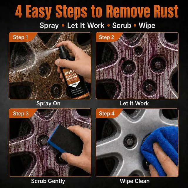 Alt view image 5 of 7 - 2026 Upgrade Rust Remover Spray for Metal - Heavy Duty Rust Converter & Oxidation Remover for Tools, Car, Chains, & Iron Out Rust Stains, Fast-Acting Multi-Surface Cleaner(1PCS)