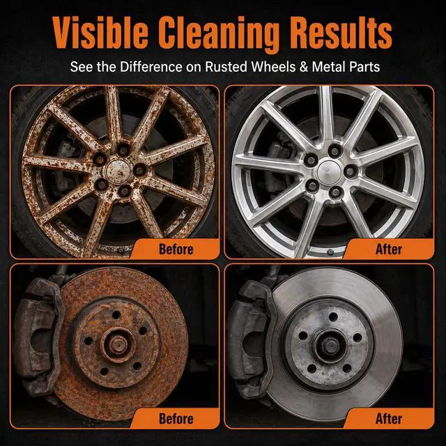Alt view image 3 of 7 - 2026 Upgrade Rust Remover Spray for Metal - Heavy Duty Rust Converter & Oxidation Remover for Tools, Car, Chains, & Iron Out Rust Stains, Fast-Acting Multi-Surface Cleaner(1PCS)