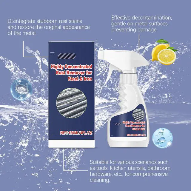 Alt view image 2 of 7 - Highly Concentrated Rust Remover Spray for Steel and Iron, Heavy Duty Metal Rust Treatment