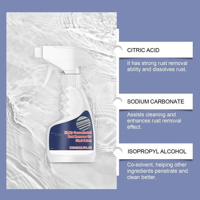 Alt view image 3 of 7 - Highly Concentrated Rust Remover Spray for Steel and Iron, Heavy Duty Metal Rust Treatment