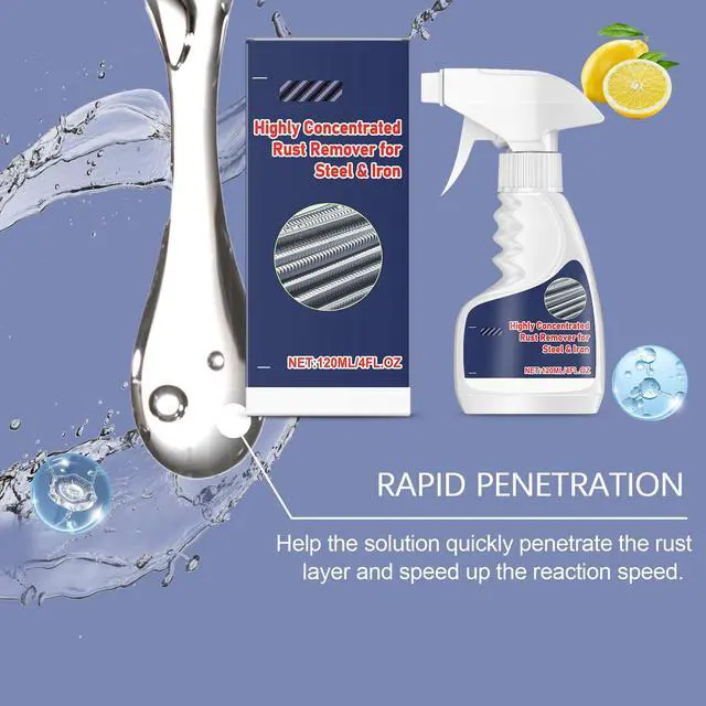 Alt view image 5 of 7 - Highly Concentrated Rust Remover Spray for Steel and Iron, Heavy Duty Metal Rust Treatment