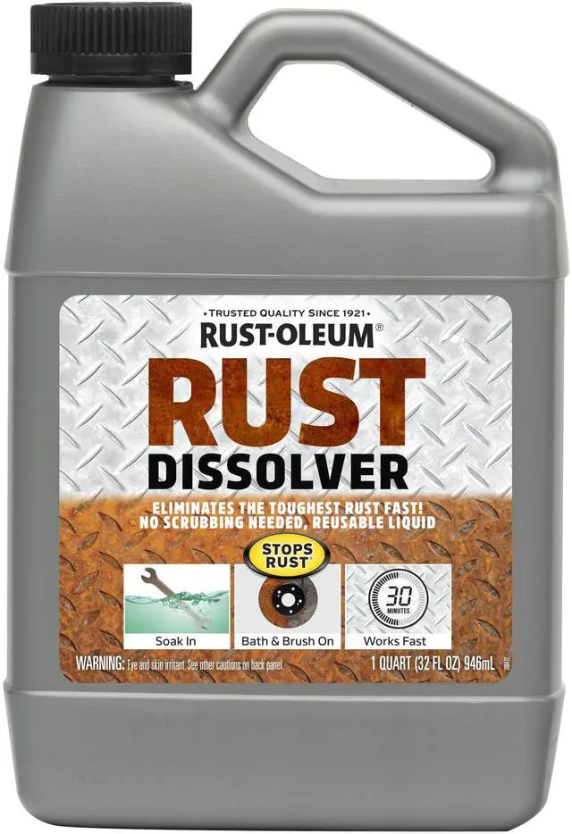 Main image of Rust Dissolver Soak & Bath | Heavy-Duty Corrosion Remover for Metal Tools, Cars, Bikes, Grills, Bolts, Firearms & More | Quart