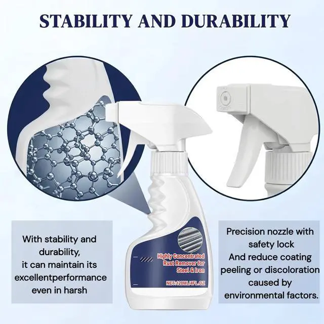 Alt view image 4 of 6 - Multipurpose Rust Remover Spray for Metal Powerful Cleaner for Stainless Steel, Iron, Automotive Parts, Tools & Furniture Rust Converter for Home & Industrial Use