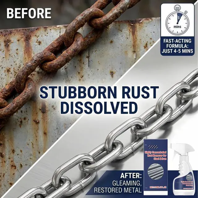 Alt view image 5 of 6 - Multipurpose Rust Remover Spray for Metal Powerful Cleaner for Stainless Steel, Iron, Automotive Parts, Tools & Furniture Rust Converter for Home & Industrial Use