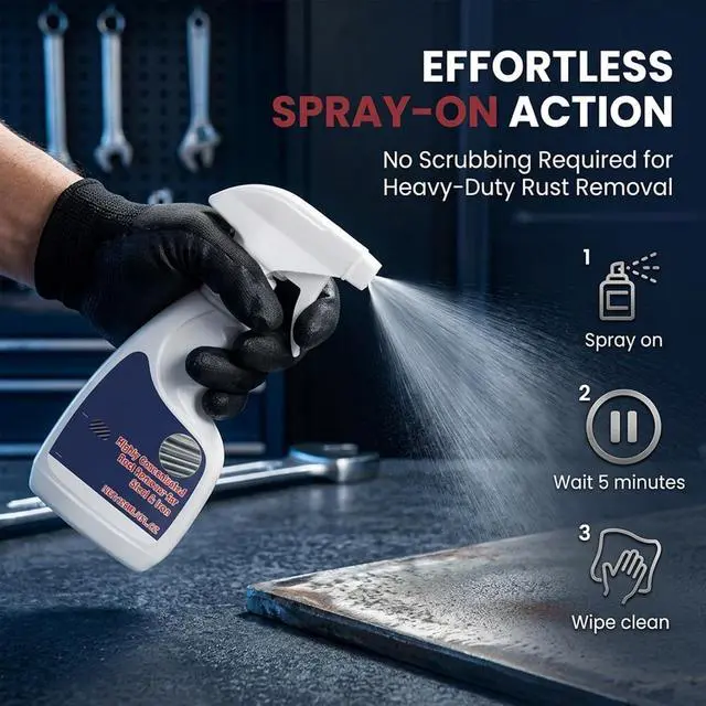 Alt view image 4 of 7 - Rust Remover Spray for Metal, Highly Concentrated Rust Remover for Steel Copper Stainless Steel, Heavy Duty Rust Remover Spray No Scrubbing, Fast Acting Rust Stain Remover 4 fl oz(1PC)