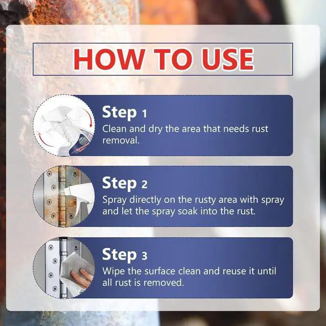 Alt view image 7 of 7 - 2Pcs Meigline Rust Remover, Highly Concentrated Steel Rust Remover, 2026 Upgraded Multipurpose Rust Remover Spray for Metal, for Tools, Stainless Steel, Automotive Parts, Fast Acting Rust