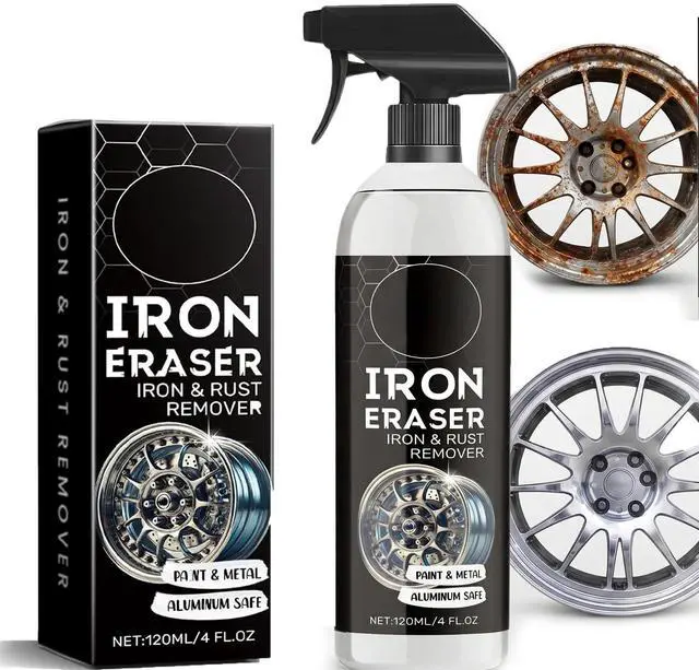 Main image of Rust Remover - Rust Remover Spray, Heavy Duty Rust Remover for Metal, Iron Eraser Iron and Rust Remover for Car Wheels, Bike Chains, Garden Tools & Iron Surfaces, Works on Steel Iron Chrome Aluminum