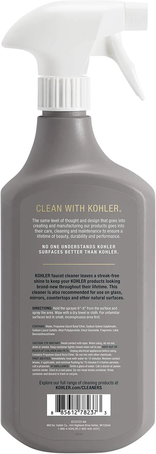 Alt view image 2 of 7 - K-EC23723-NA Faucet Cleaner, Kitchen and Bathroom Cleaner, Streak Free Shine, Ammonia and Alcohol Free, 28 FL Oz